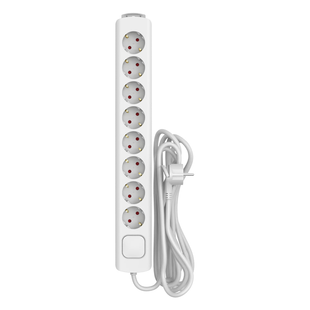 Sencys Stekkerdoos 8-voudig wit 5 meter