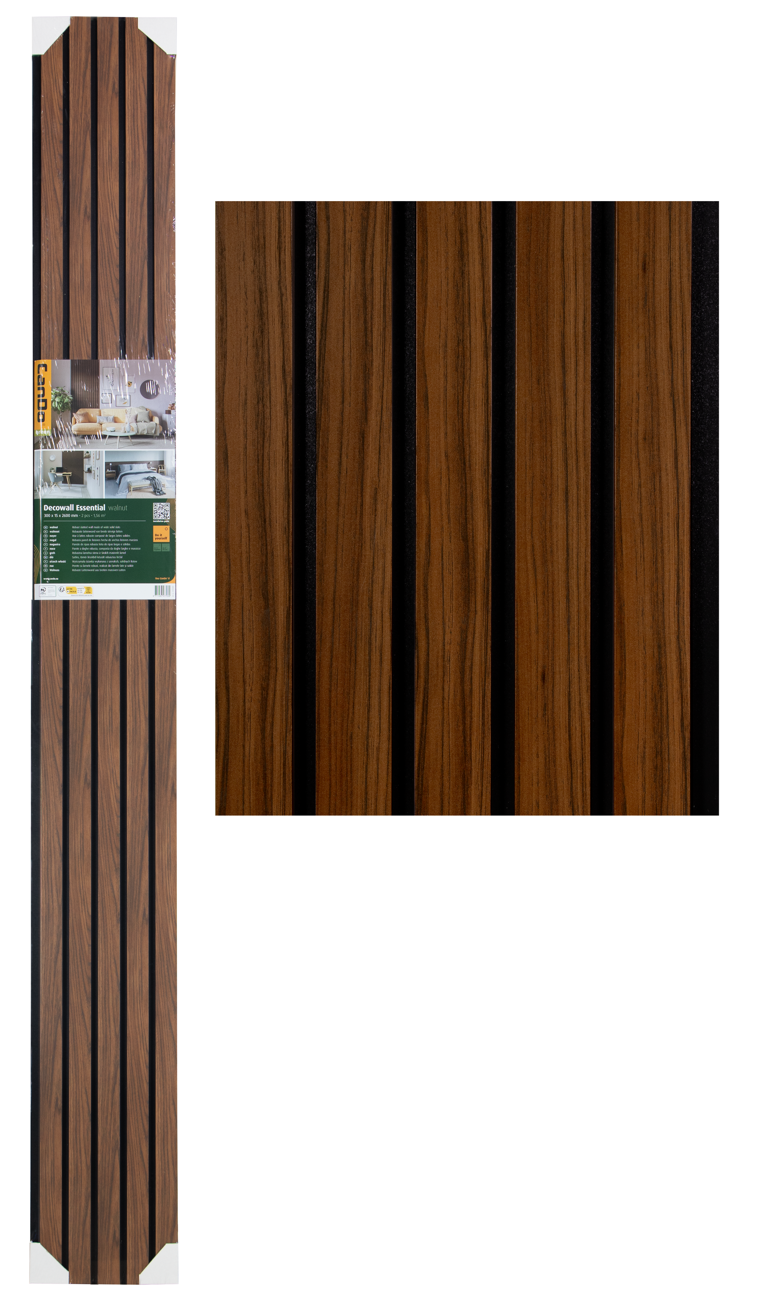 Decowall lattenwand donker eiken