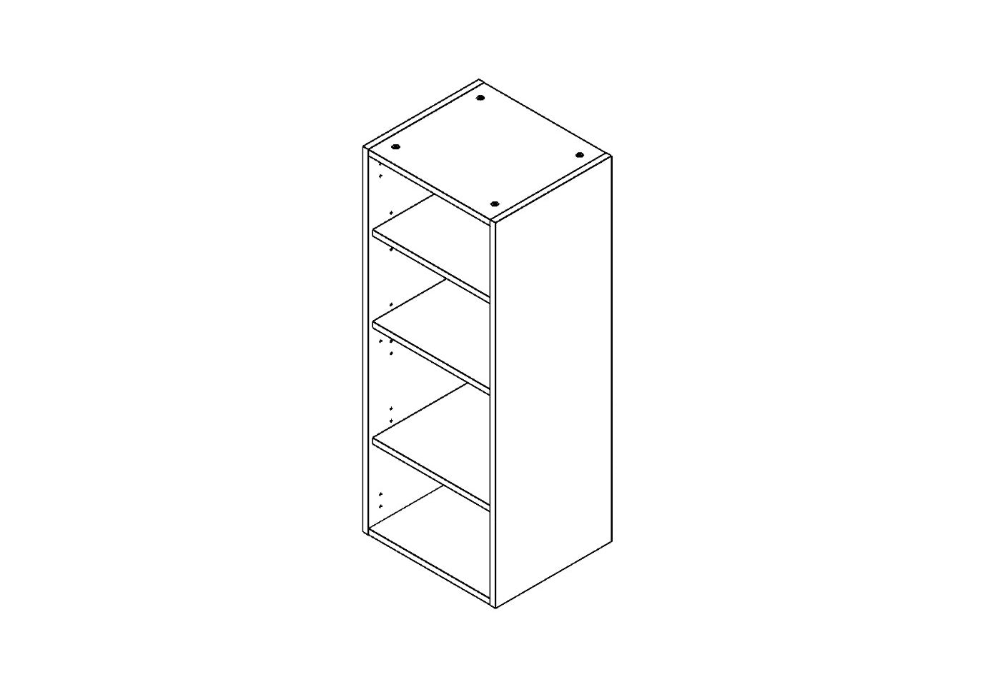 Bovenkast keuken MODULO wit 40 cm hoogte 100,8