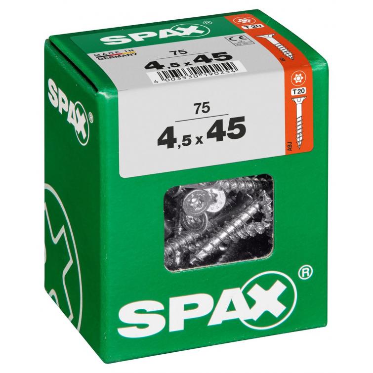 SPAX Universal countersunk T-STAR plus partial thread WIROX A9J 4,5x45 L 75 pcs