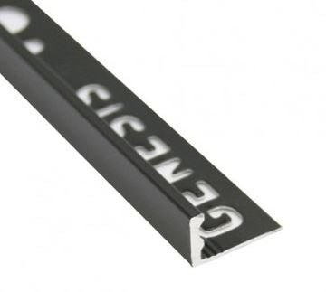 Genesis – tegelprofiel - aluminium strip – rechte hoek - mat zwart - 10mm