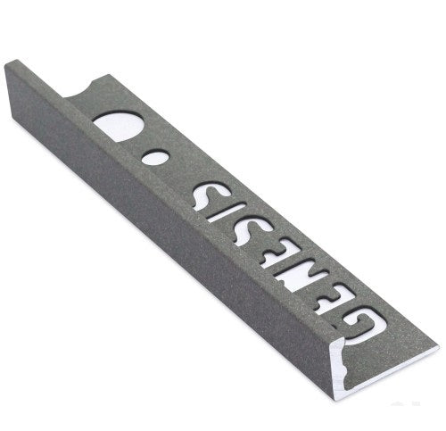Genesis – tegelprofiel - aluminium strip – rechte hoek – donker graniet look - 10mm