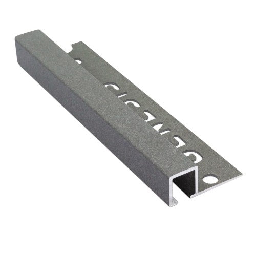 Genesis – tegelprofiel – aluminium – vierkant – donker grafiet look – 10mm