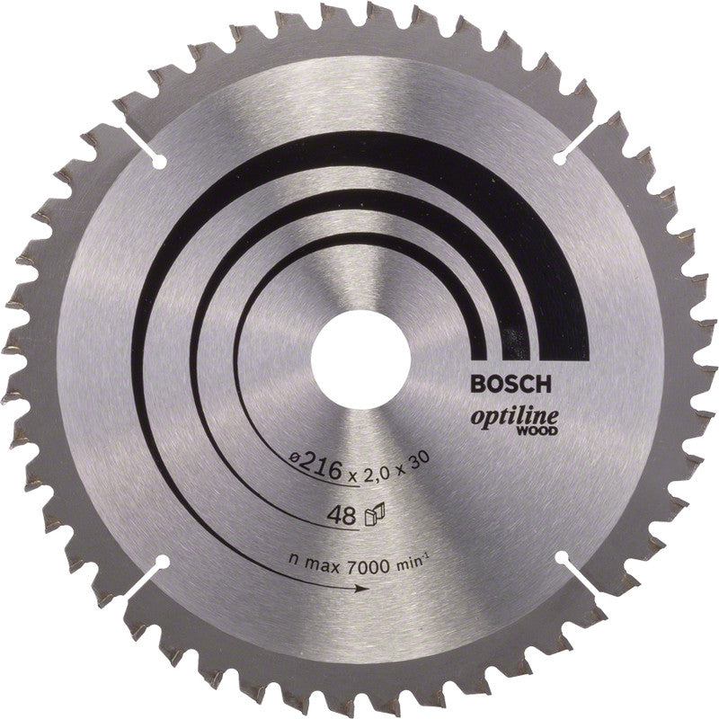 Bosch cirkelzaagblad Optiline wood Ø216mm x 30mm x 2,0 48T