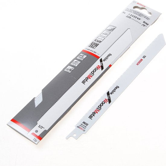 Bosch wood en metal: Hout met spijkers/metaal (andlt 175 mm), metaalplaten, buizen, aluminium profielen (3-10 mm), GVK/epoxy (andlt 175 mm)