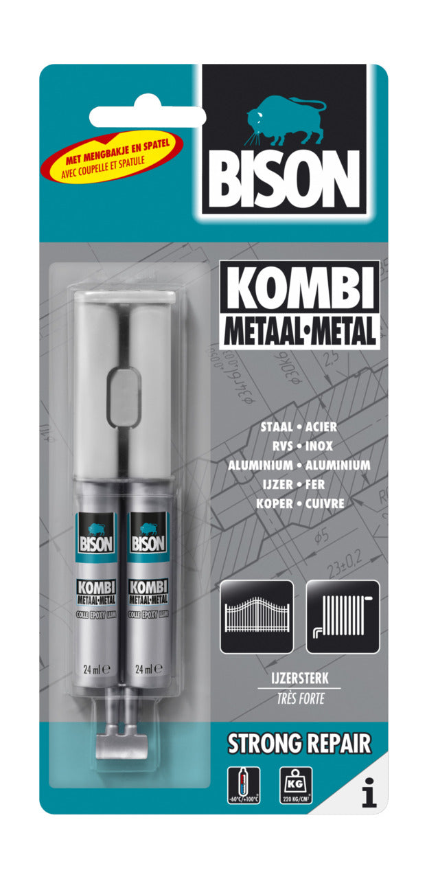 Bison universele epoxylijm Kombi Metaal 24ml