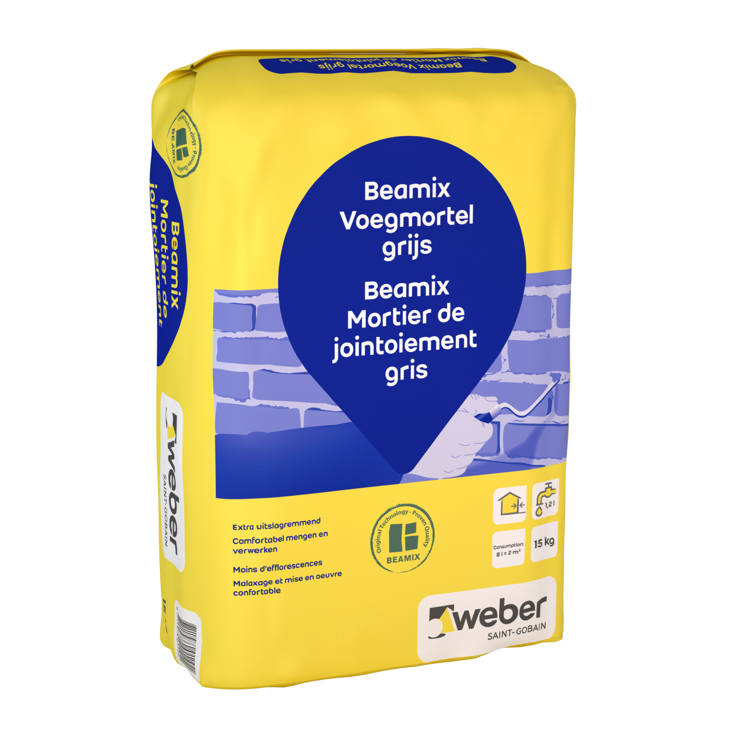 Weber Beamix voegmortel grijs 15kg