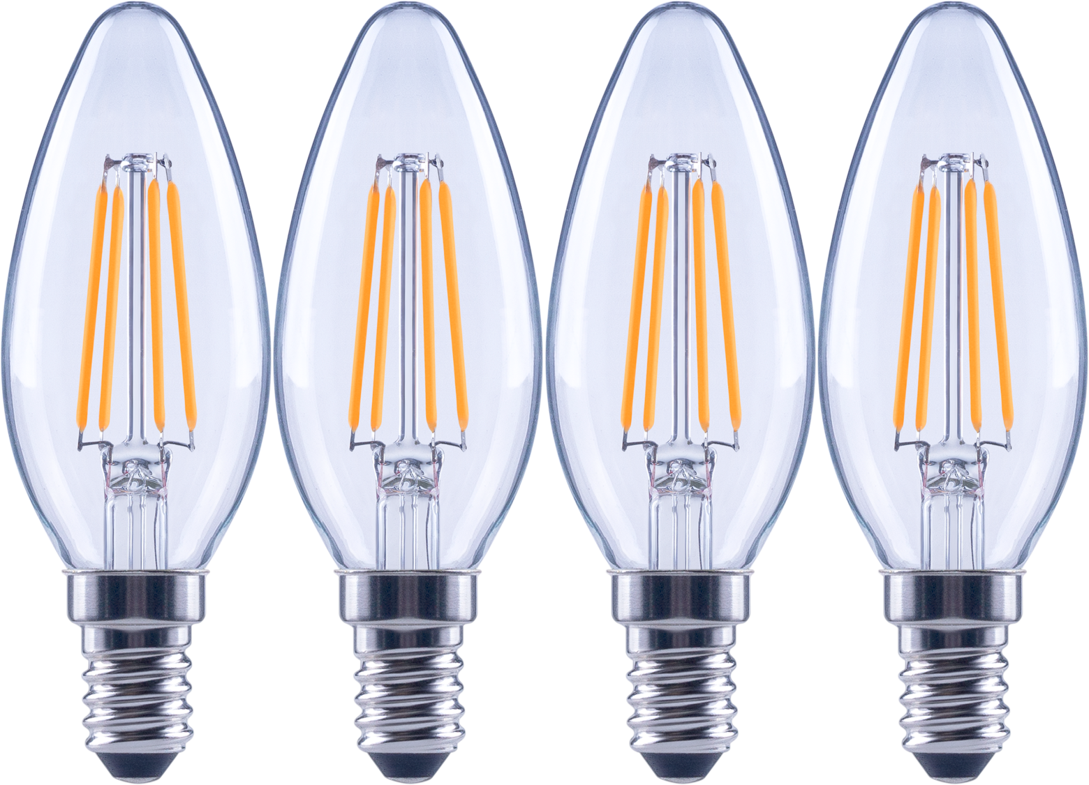 Sencys ledfilamentlamp kaars warm wit C35 E14 4W set van 4