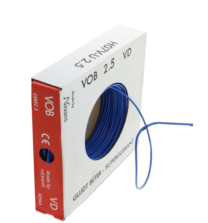 Nexans VD draad 2.5mm blauw 100m