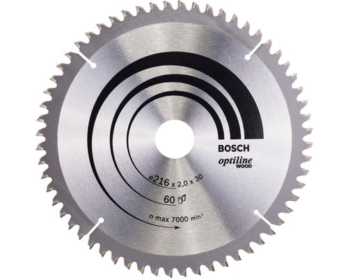 Bosch cirkelzaagblad Optiline wood Ø216mm x 30mm x 2,0 60T