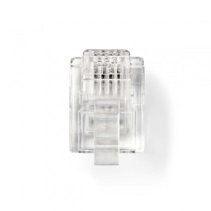 Telecom-Connector, Type Aansluiting: RJ11 | Recht | Connectorplating: Goud Verguld | PVC | Transparan
