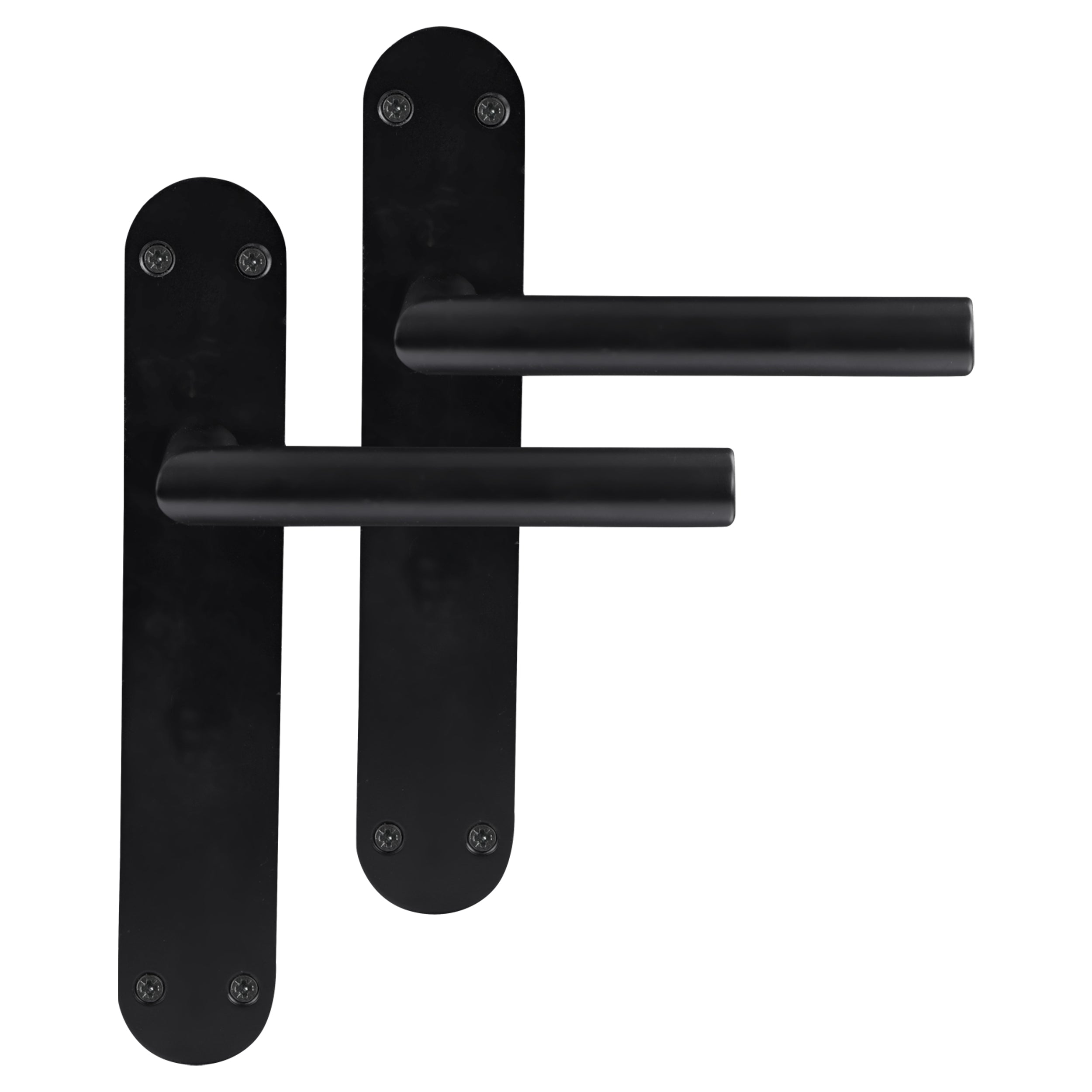 Differnz Signature Serie Amsterdam Deurklink ovaal langschild dun Buntbart matt zwart Roestvrij staal