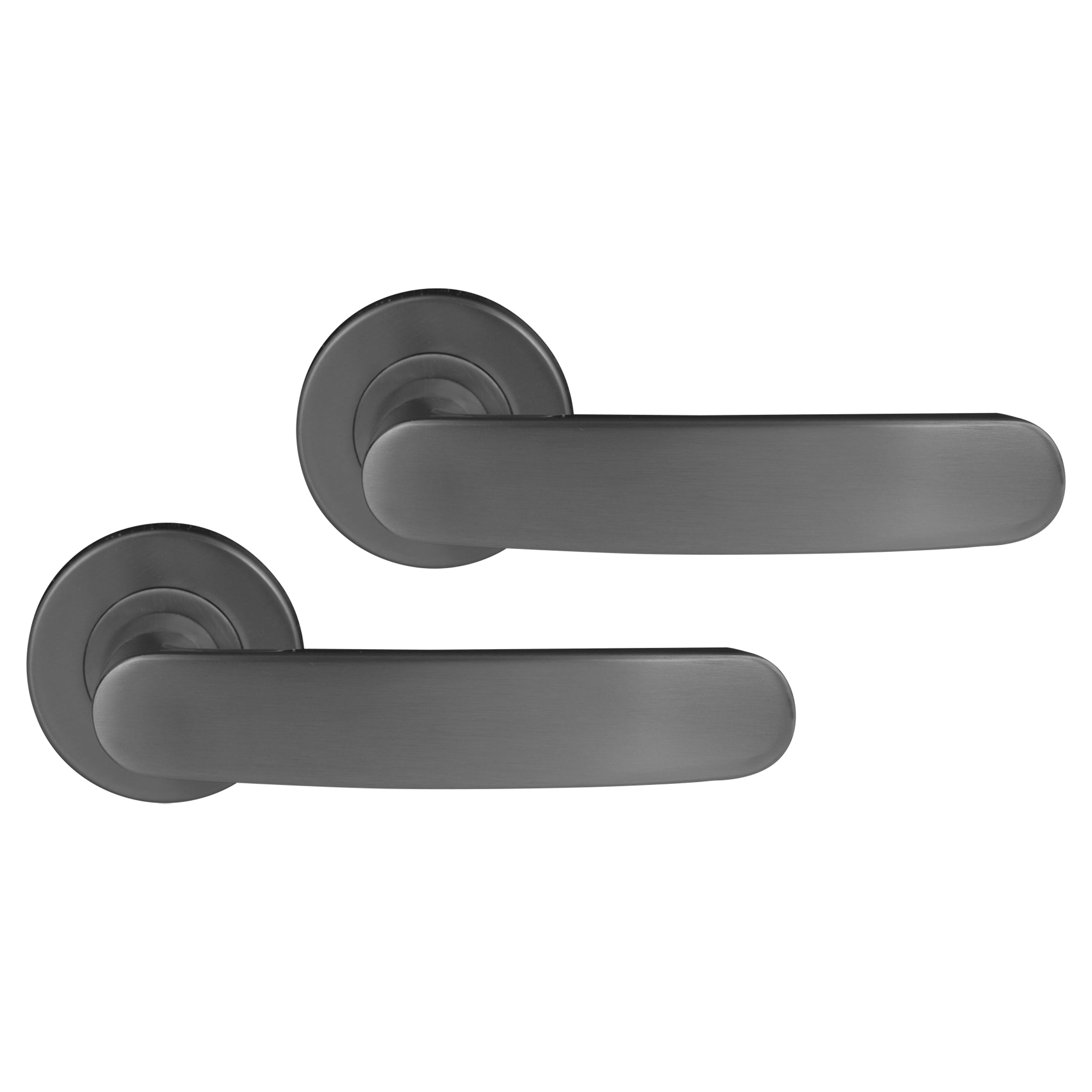 Differnz Signature Serie Eindhoven Deurklink op ronde rozet gun metal
