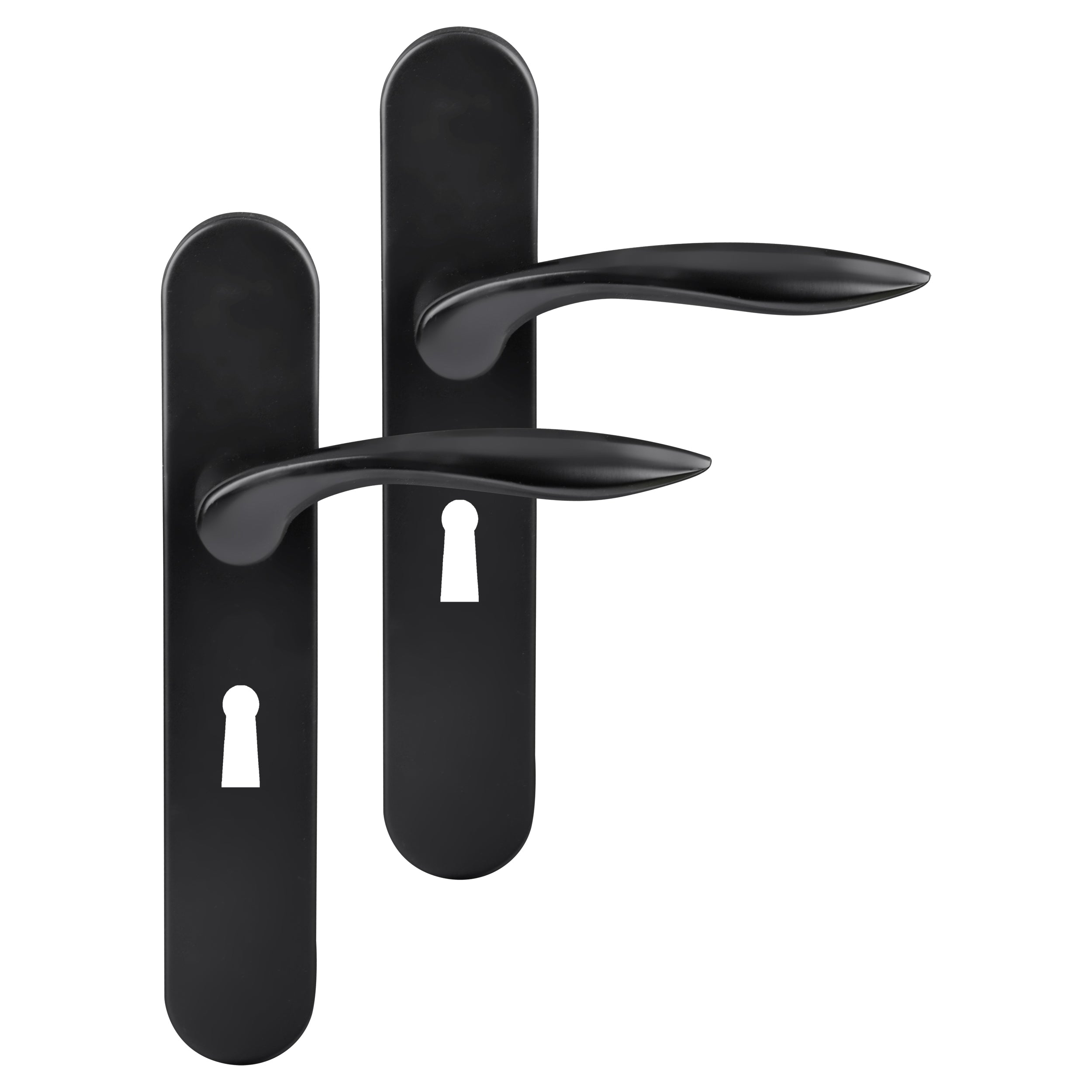 Differnz Signature Serie Groningen Deurklink ovaal langschild Buntbart matt zwart Roestvrij staal