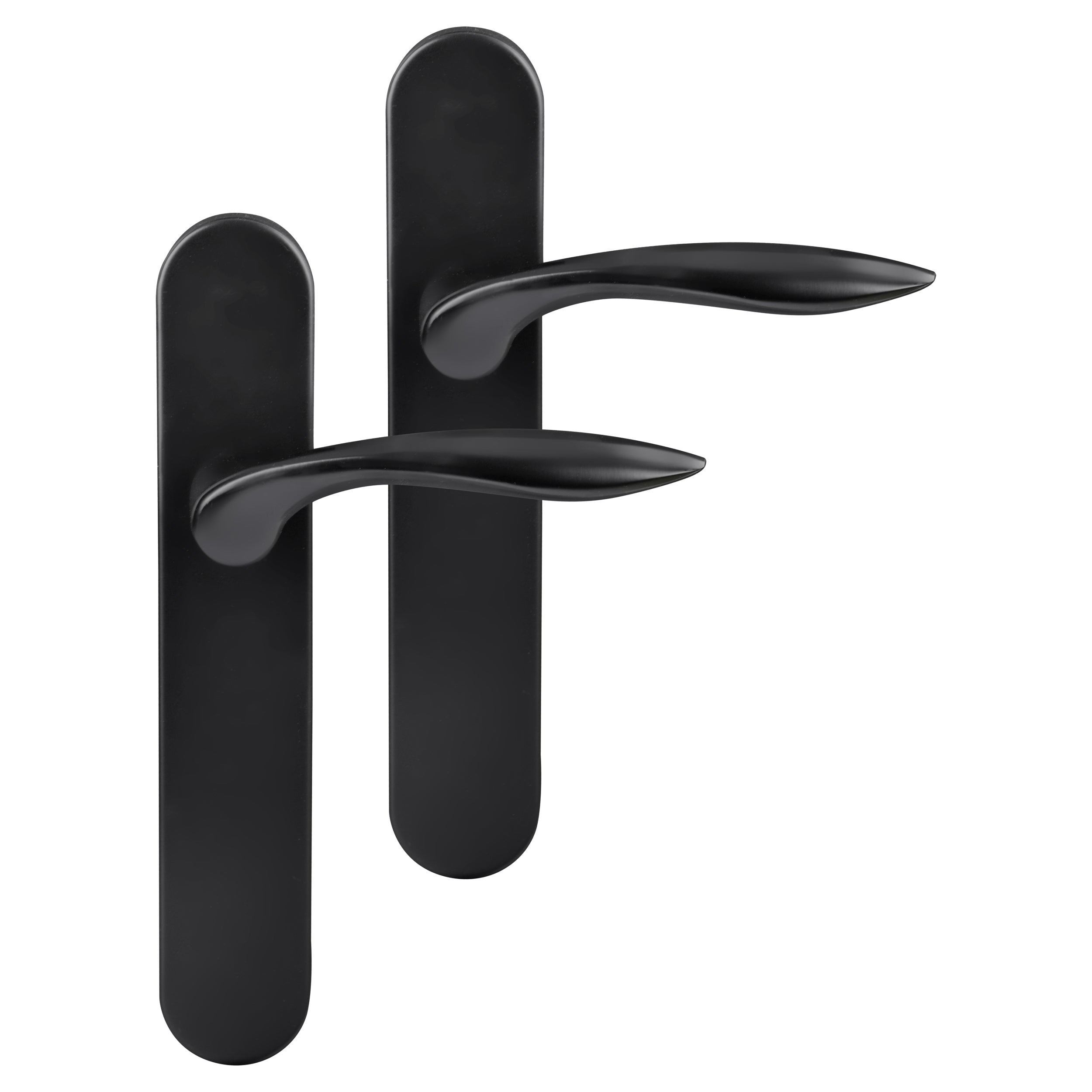 Differnz Signature Serie Groningen Deurklink ovaal langschild blind matt zwart Roestvrij staal