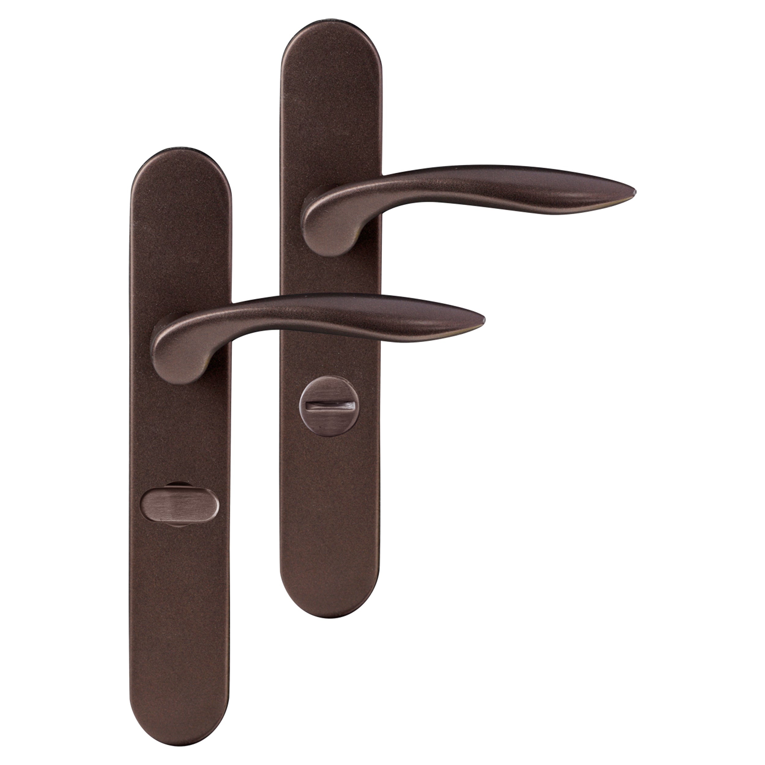 Differnz Signature Serie Groningen Deurklink ovaal Langschild WC donker brons Roestvrij staal