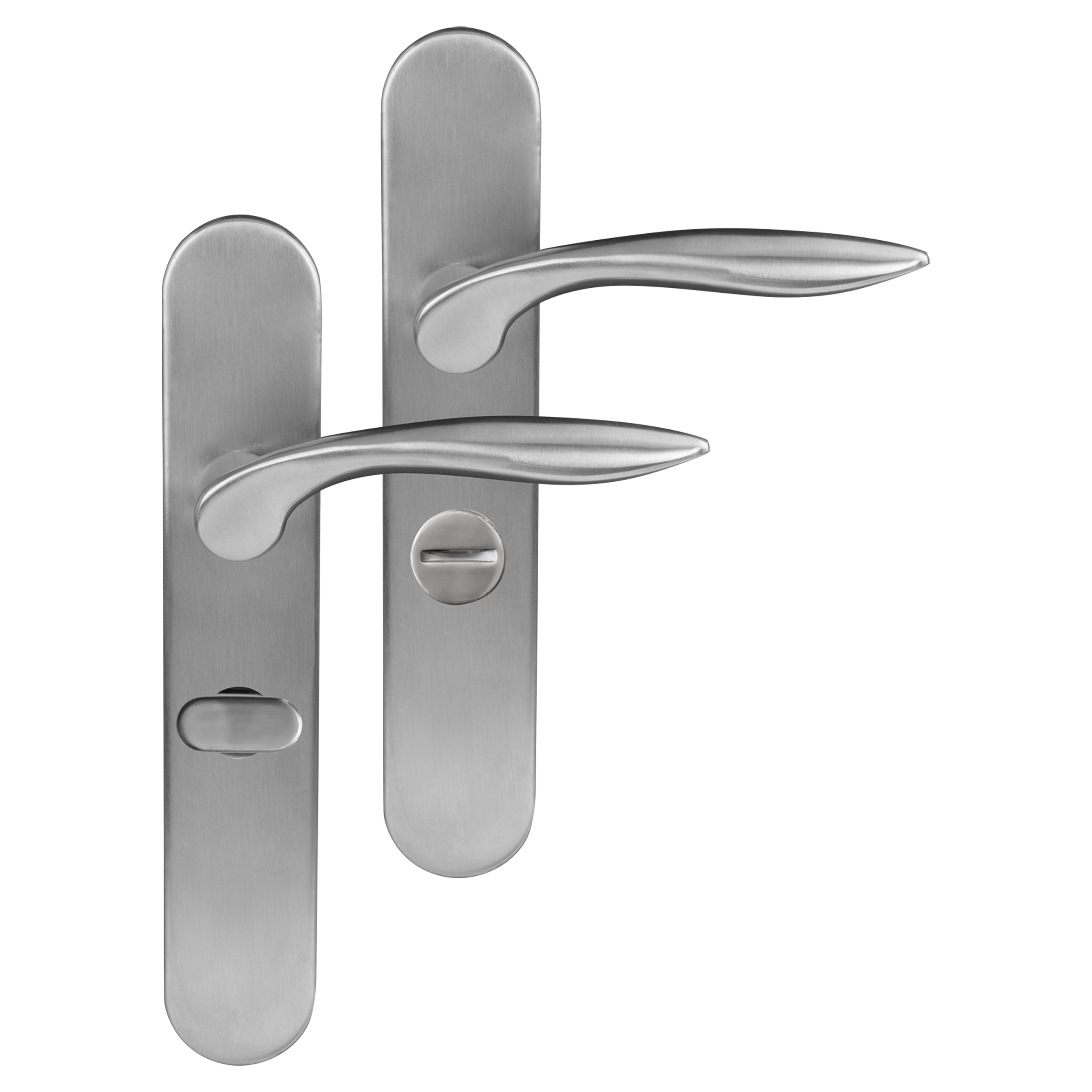 Differnz Signature Serie Groningen Deurklink vierkant langschild WC Satijnchroom Roestvrij staal