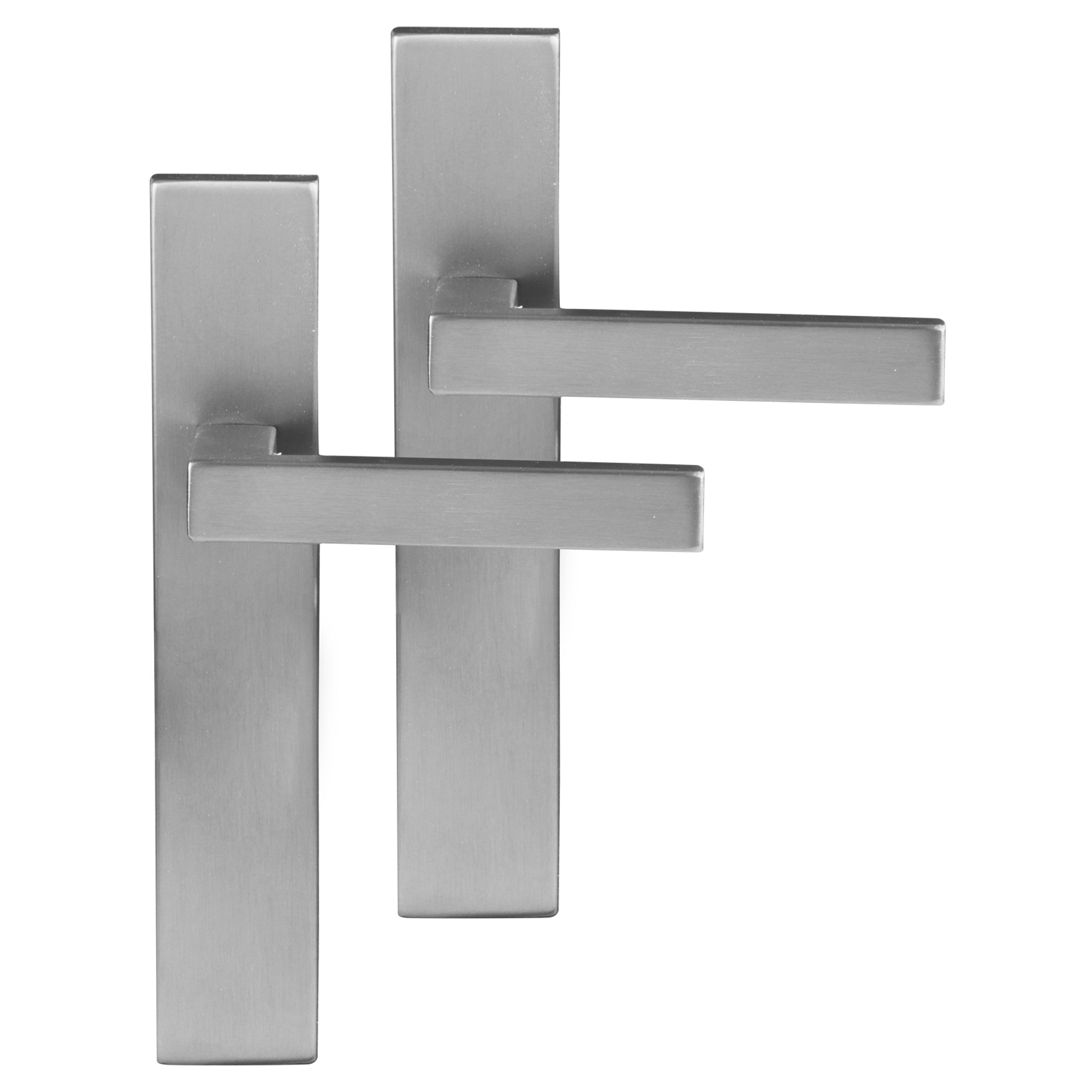 Differnz Signature Serie Tilburg Deurklink vierkant langschild blind Satijnchroom Roestvrij staal