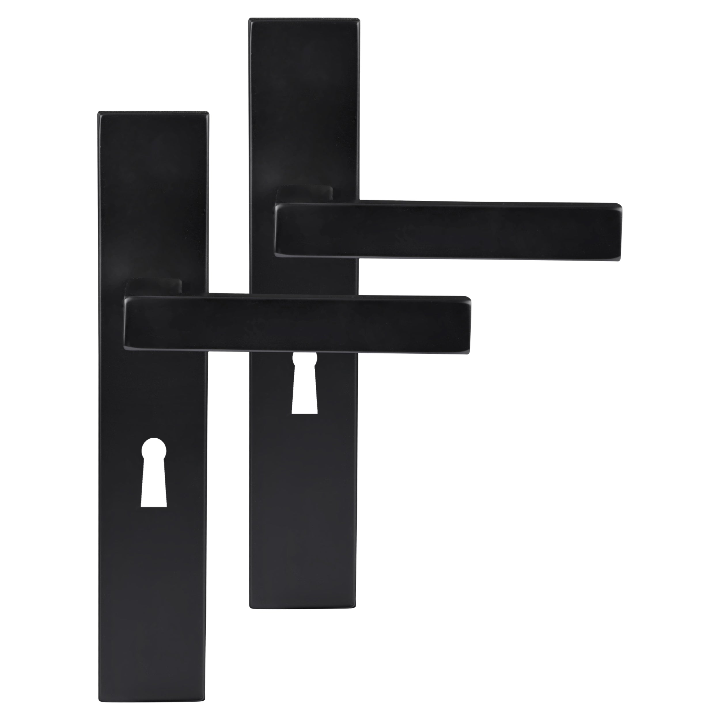 Differnz Signature Serie Tilburg Deurklink vierkant langschild Buntbart matt zwart Roestvrij staal