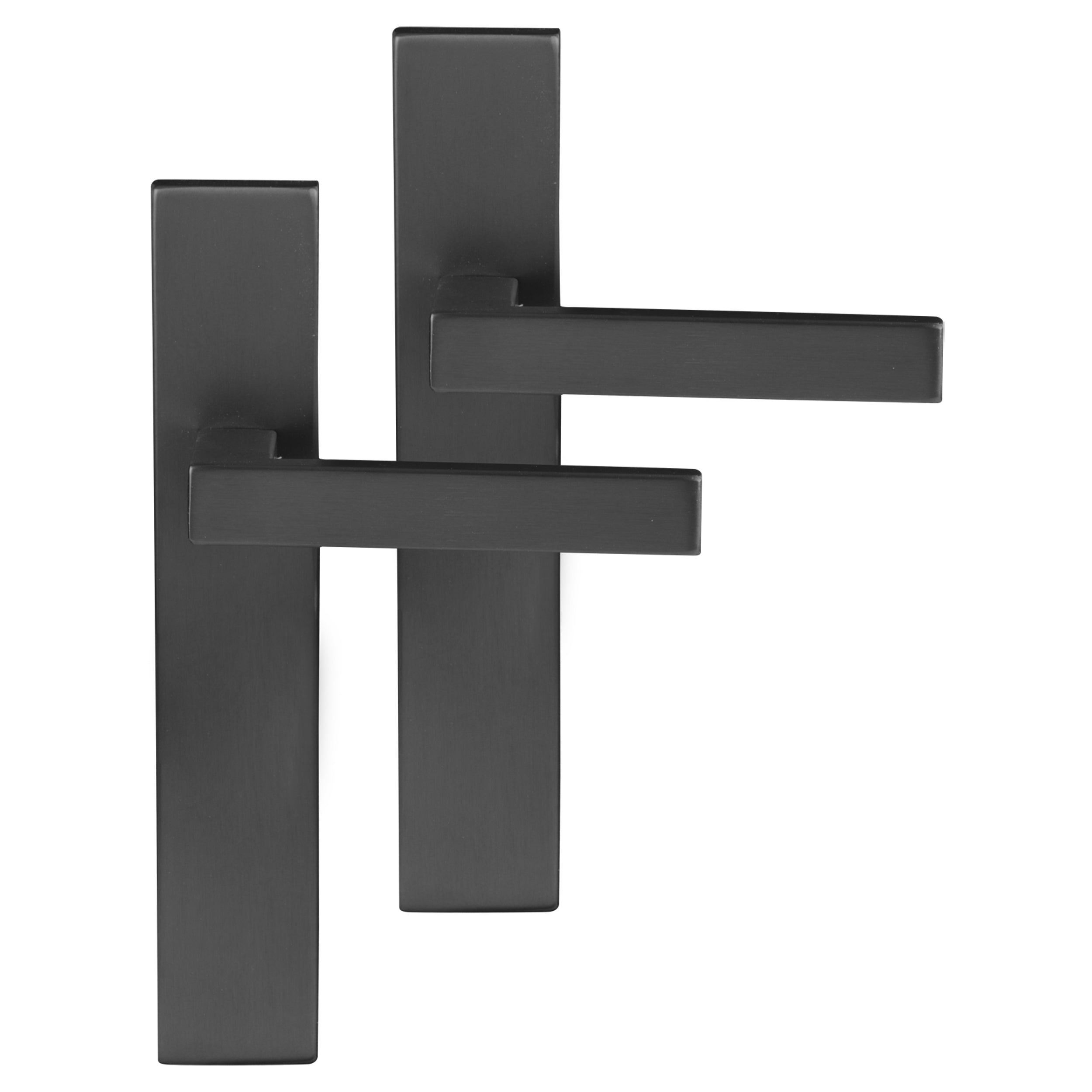 Differnz Signature Serie Tilburg Deurklink vierkant langschild blind gun metal Roestvrij staal