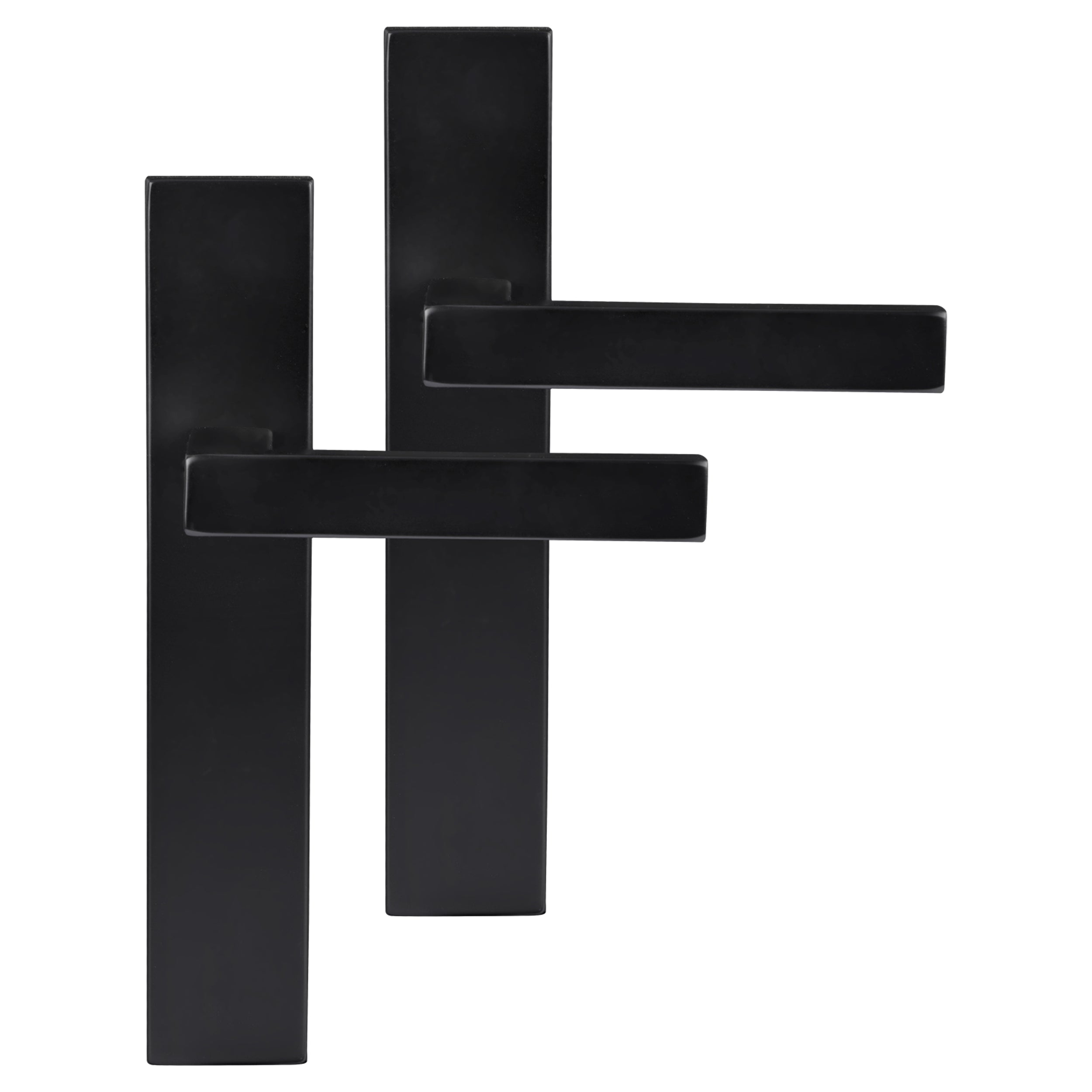 Differnz Signature Serie Tilburg Deurklink vierkant langschild blind matt zwart Roestvrij staal