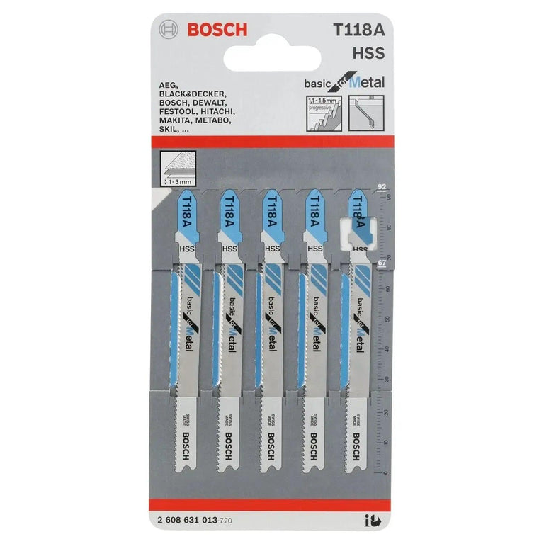 Bosch Decoupeerzaagblad T118B basic thick metal 5-pak