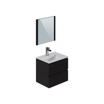Badkamermeubelset Milenio 60cm mat zwart gelakt