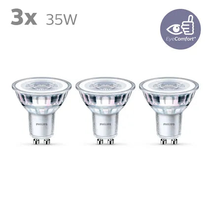 Philips ledspot warm wit GU10 3,5W 3 stuks