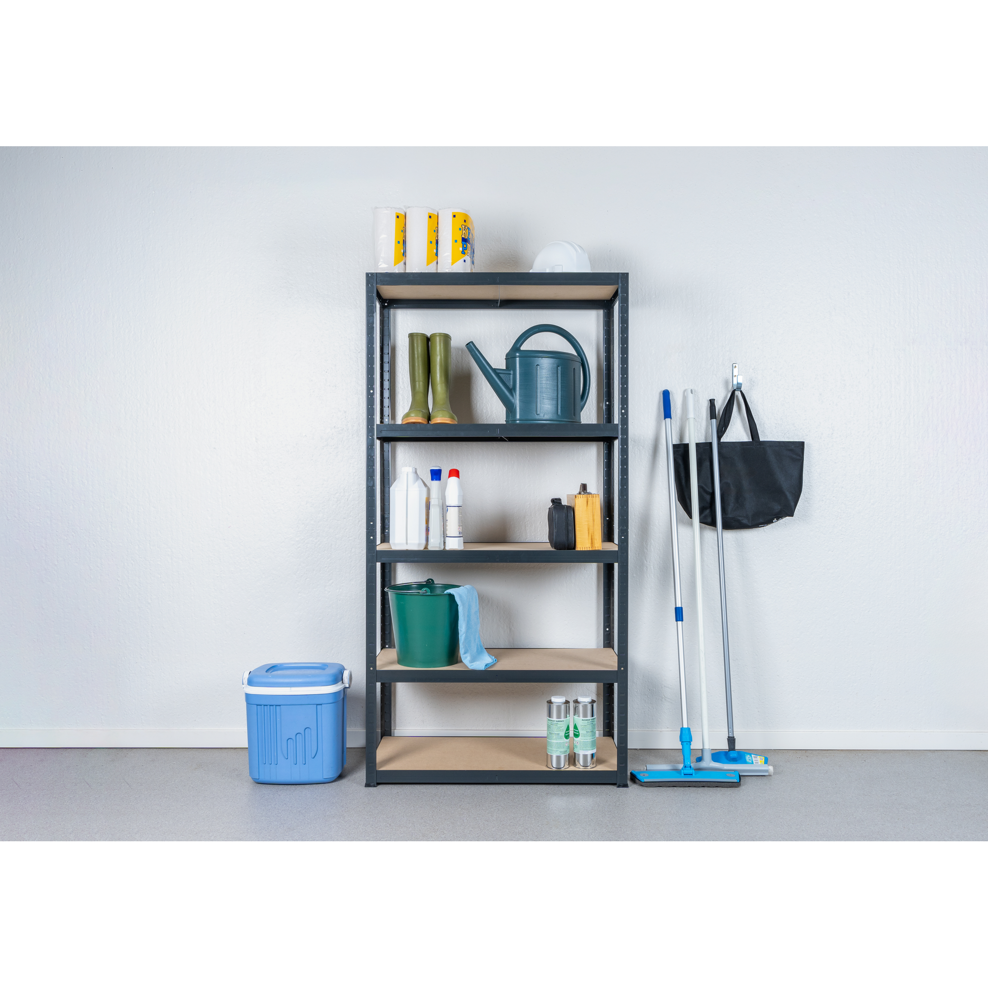 Avasco opbergrek Atlas metalen opbergrek galva met 5 legborden 176x90x40cm zwart