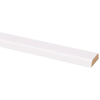 Koplat schuin MDF folie wit 12x37mm 260cm