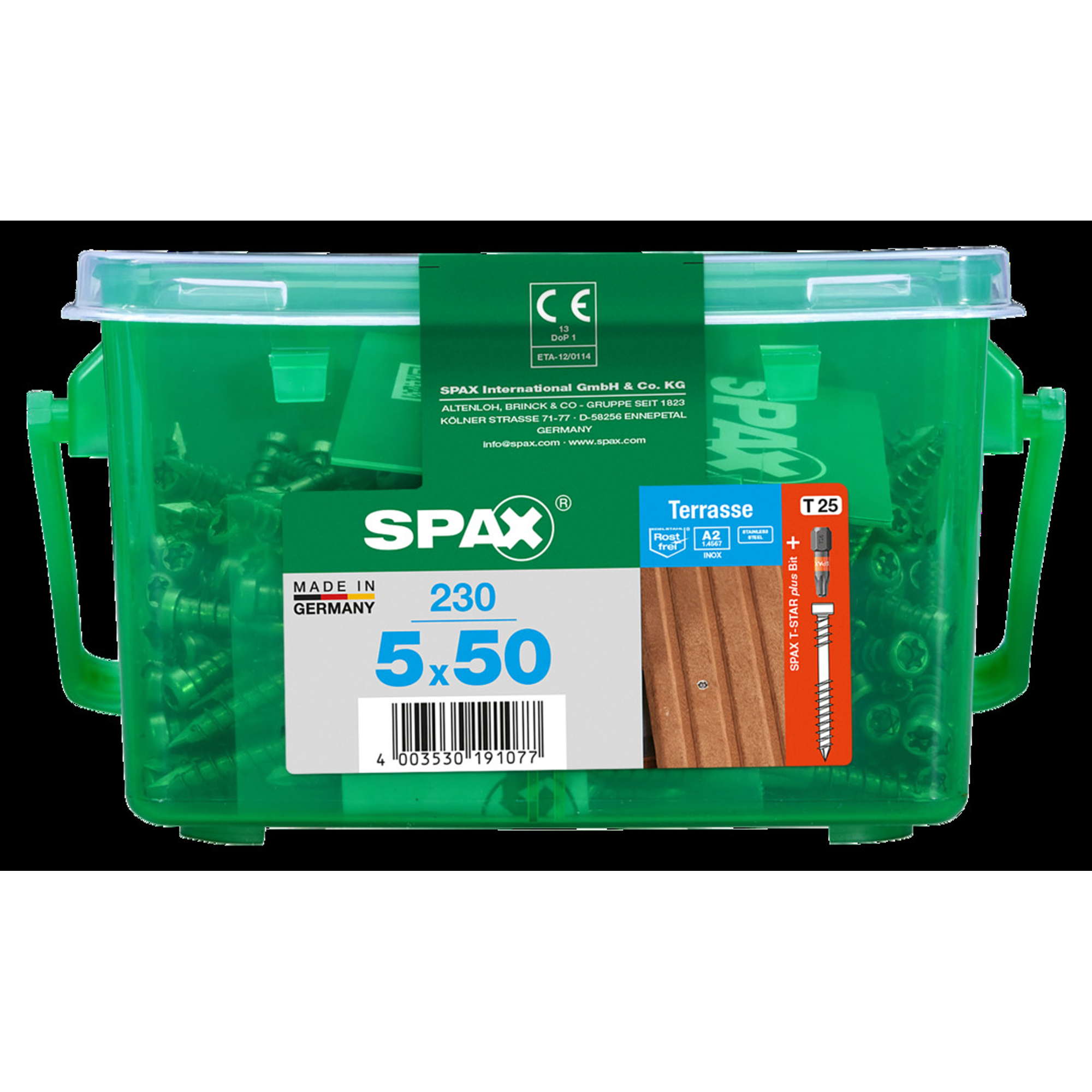 Spax terrasschroef A2 inox 50x5mm 230 st
