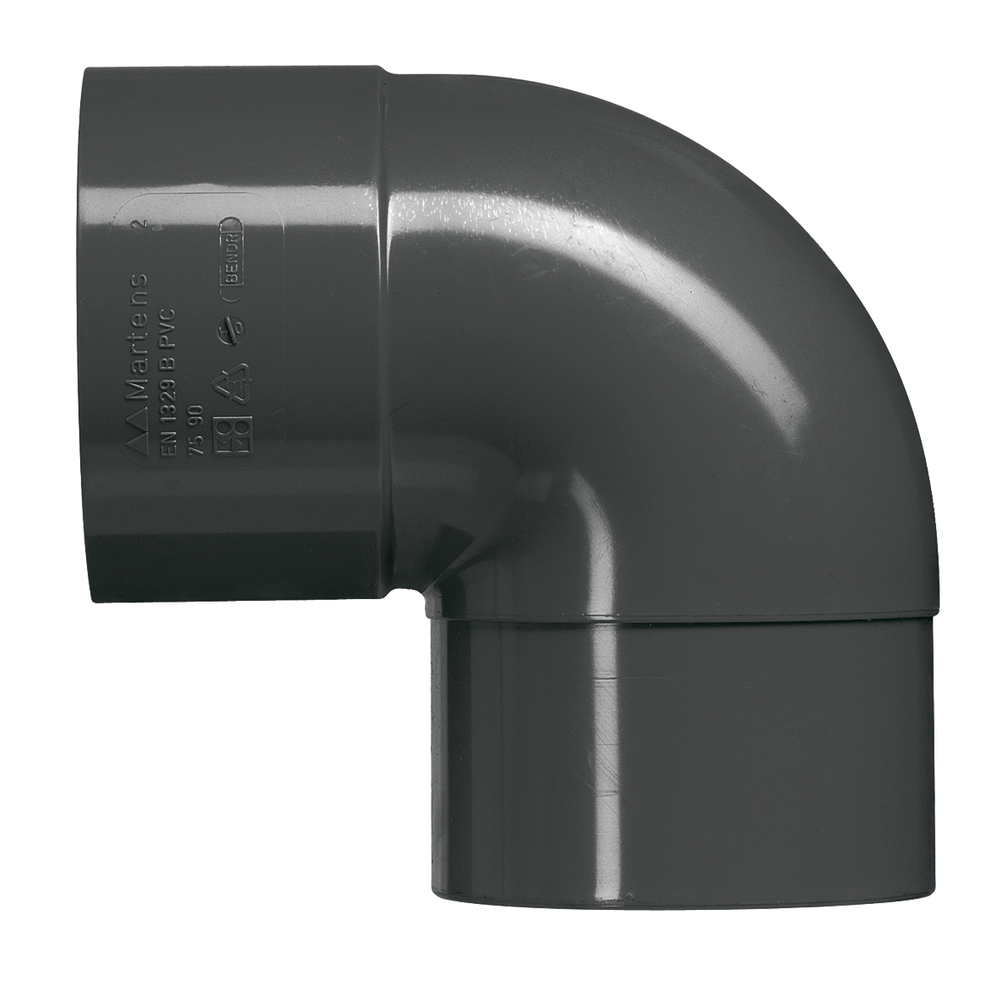Martens elleboog pvc antraciet 87° 80mm