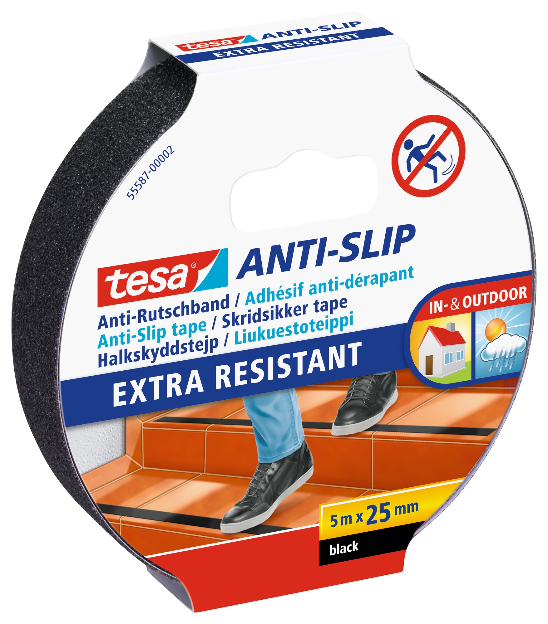 Tesa duct tape "Antislip" zwart 5mx25mm