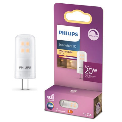 Philips LED Capsule Transparant - 20 W - G4 - Dimbaar warmwit licht