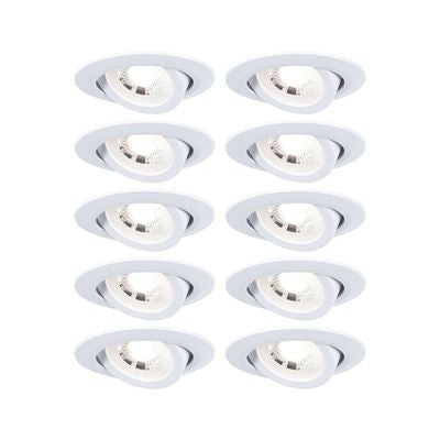 Paulmann LED-inbouwlamp 10-pak draaibaar 82mm, wit mat