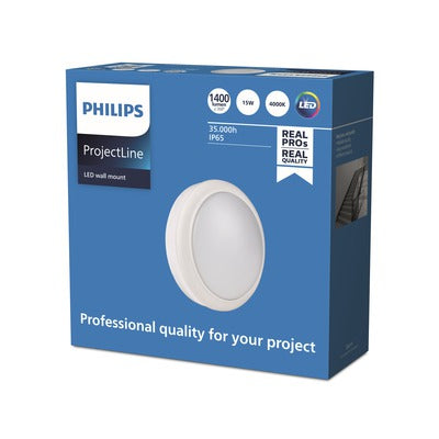 Philips ProjectLine wandlamp - rond - wit - 1400lm - Wit licht