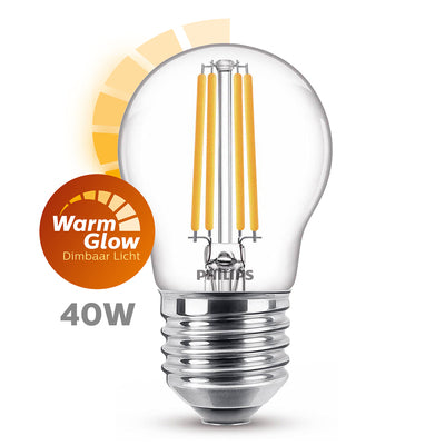 Philips ledfilamentlamp kogel E27 3,4W