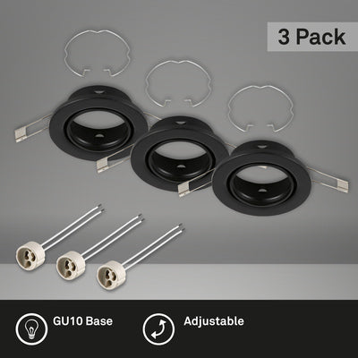 Briloner LED inbouwspot set 86mm zwart excl. lampen