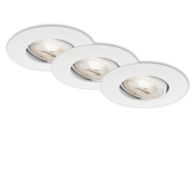 Briloner LED inbouwspot set 90mm wit ultra vlak