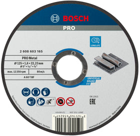 Bosch PRO Metal doorslijpschijf, 125 x 1,6 x 22,23 mm