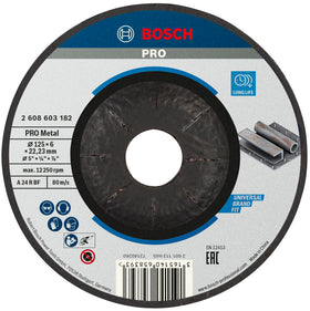 Bosch PRO Metal slijpschijf, 125 x 6 x 22,23 mm