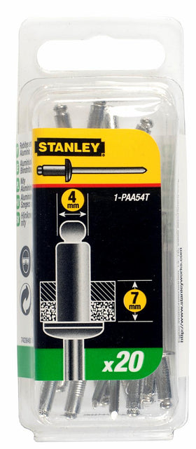 Stanley popnagels 4x7mm - 20 stuks
