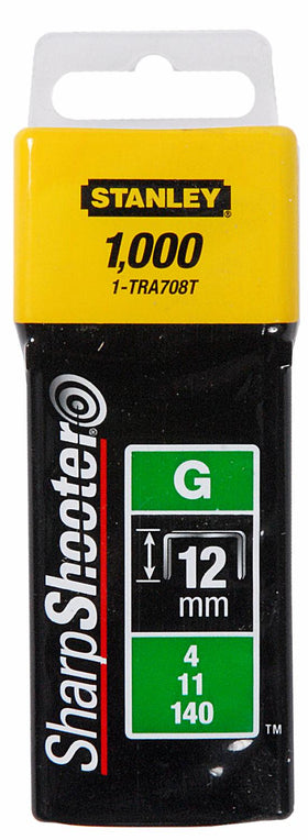 Stanley nieten 12mm type G - 1000 stuks