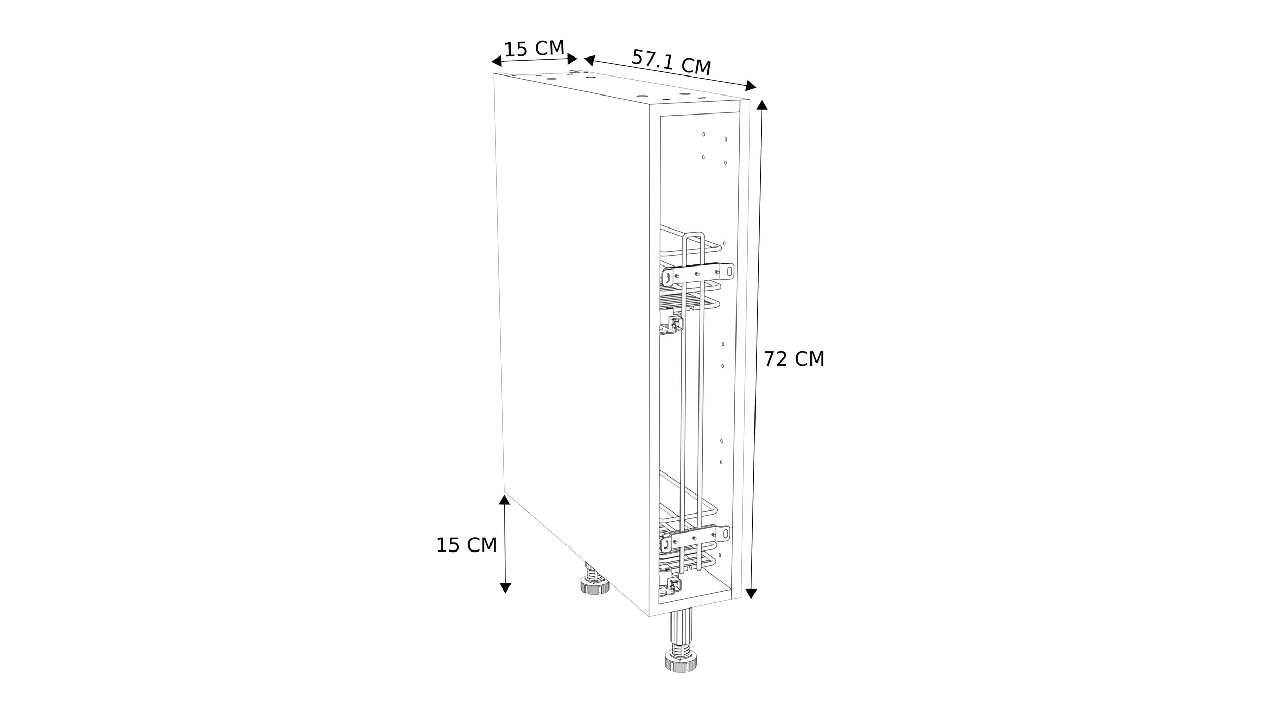 Onderkast kruidenrek keuken Modulo wit 15cm