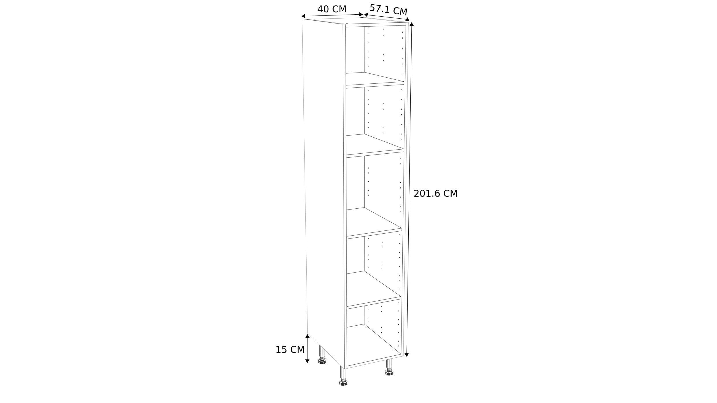 Kolomkast keuken Modulo wit 40cm