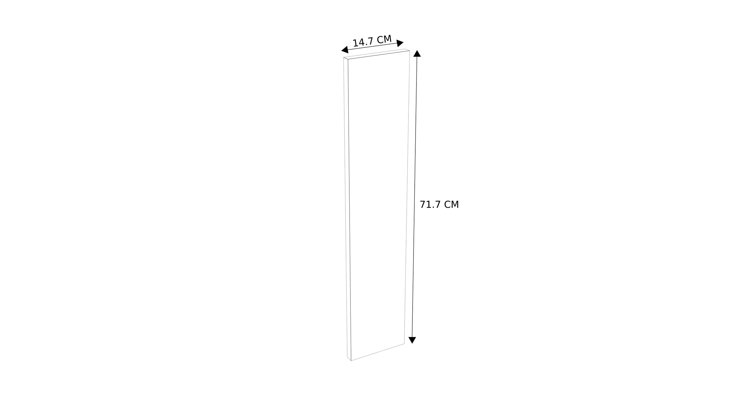 Deur keukenkast Modulo Nyl opaalwit 15x72cm