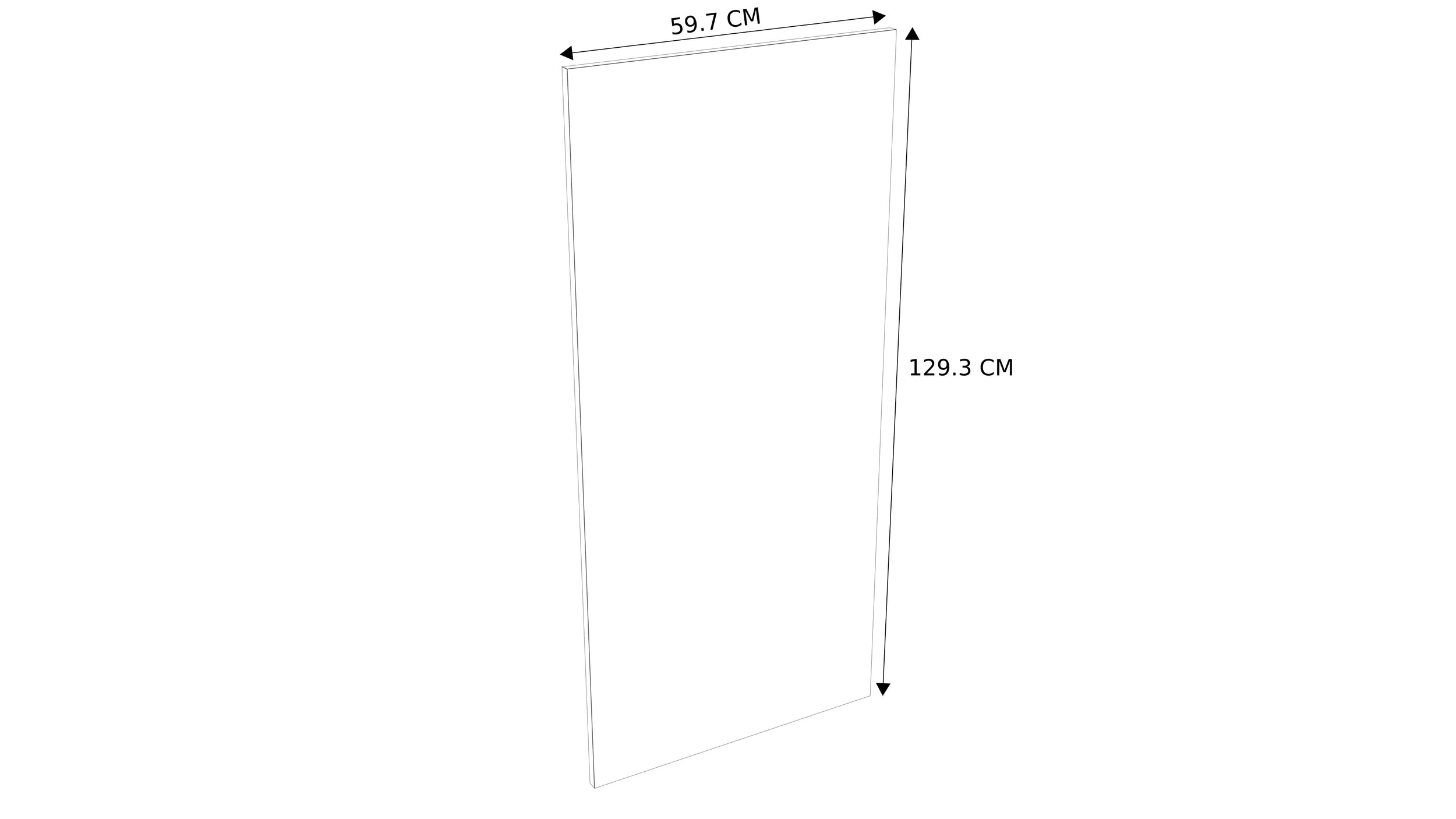 Deur keukenkast Modulo Laura ijzig wit 60x129,6cm