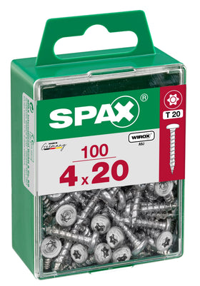 Spax universeelschroef centreerkop - rond T-STAR + 4CUT WIROX 4x20mm 100 st