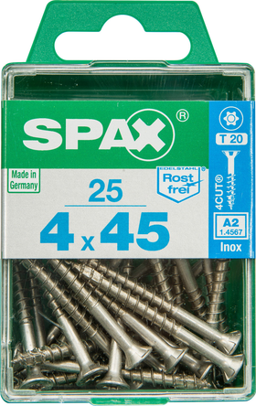 Spax universeelschroef T-Star RVS 4x45mm 25st
