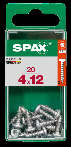 Spax universele schroef ronde kop 4x12mm 20 stuks